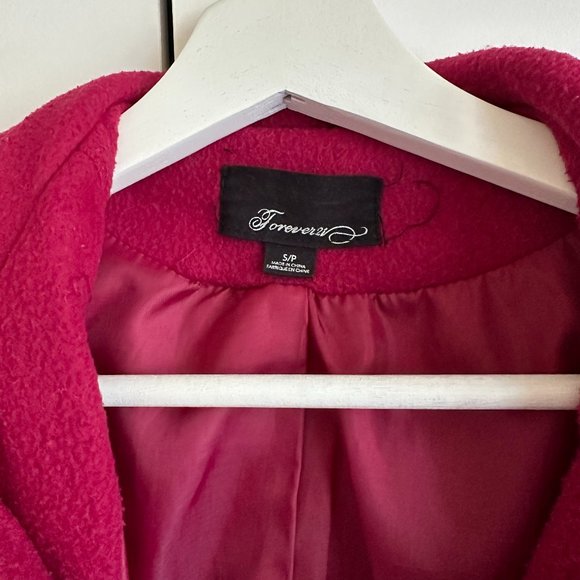 Burgundy Pea Coat - Picture 3 of 4